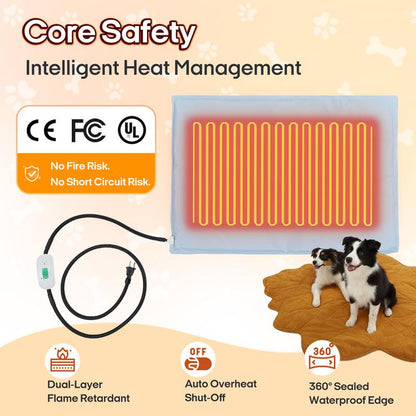Heated cozy dog bed